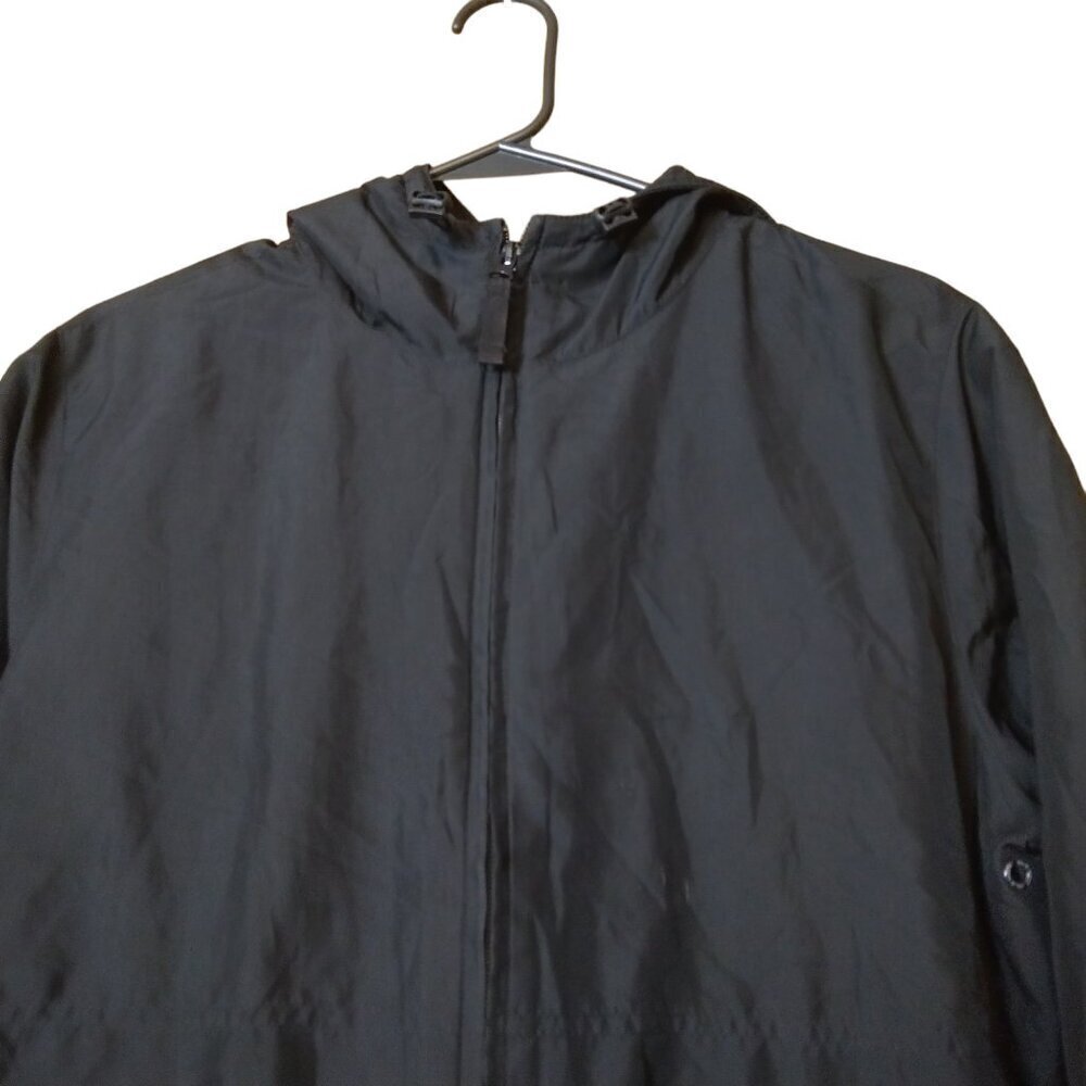 Old Navy Women's Large Long Sleeve Black Fleece Lined Lightweight Hooded Jacket - Picture 2 of 5